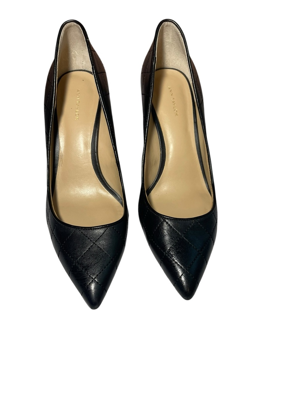Ann Taylor Black Quilted Pointed Toe Women's Pumps